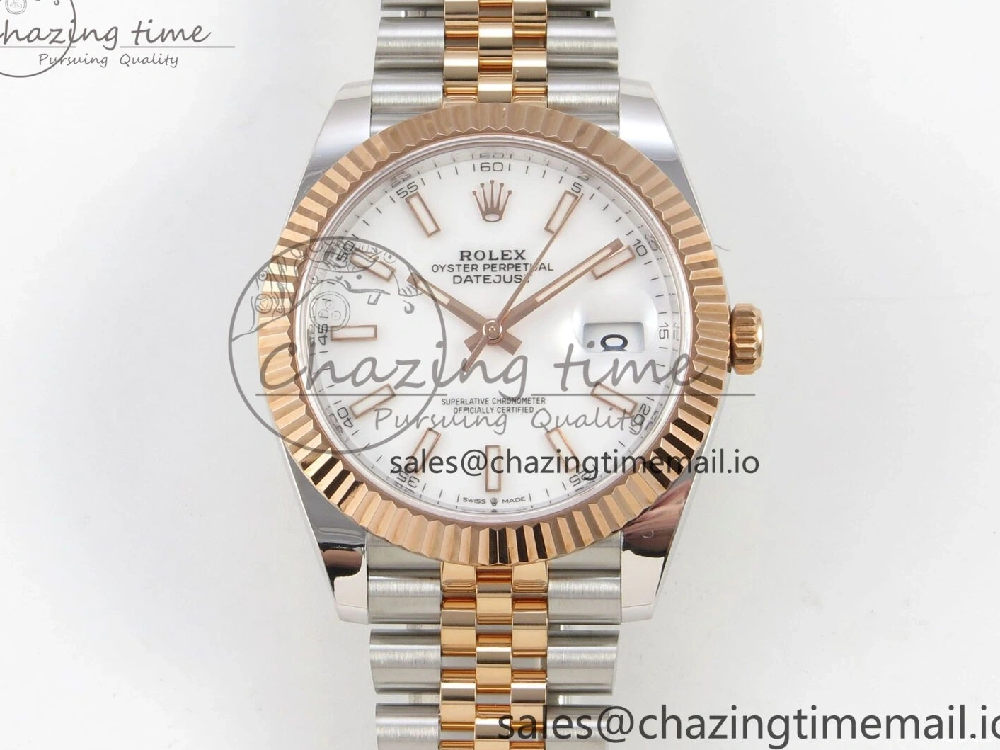 0520 DateJust 41 126331 SS RG ARF 1:1 Best Edition White Stick Dial on Jubilee Bracelet SH3235 (Weighted) StreetReady 199